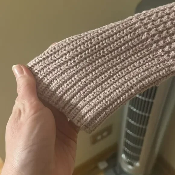 American Eagle light pink knit open Cardigan - Picture 3 of 7